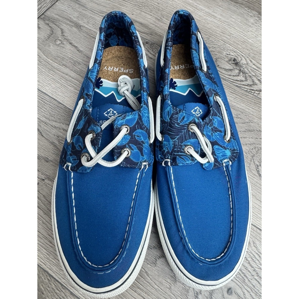 Sperry Bahama II Resort Boat Shoes Mens 9 Blue Slip Ons Summer Vacation - Picture 6 of 11